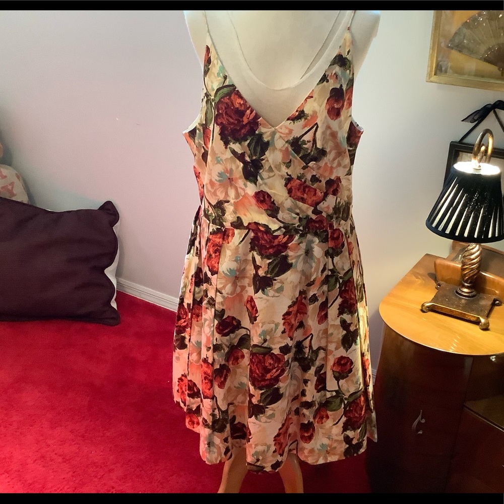 Isaac Mizrahi Summer dress, size 16, straps, multi floral